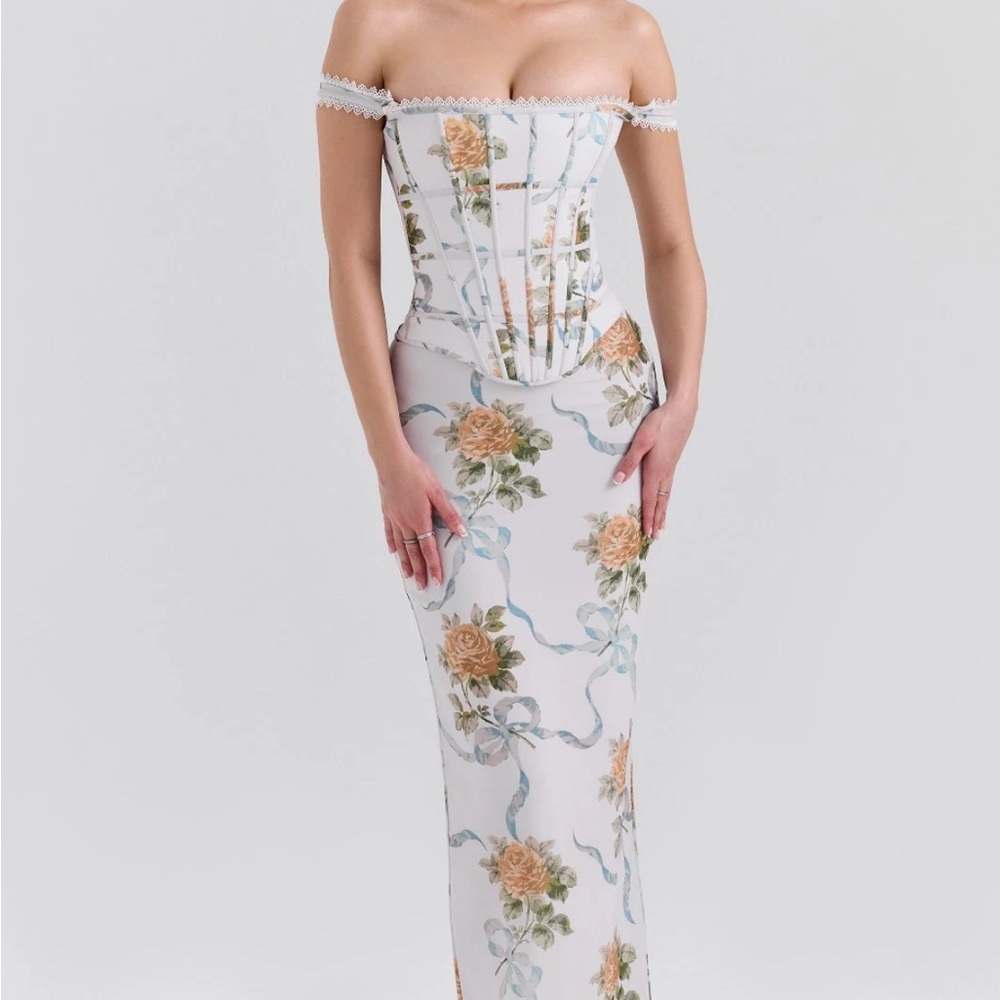 House of cb Isis Floral Corset Dress, NWOT